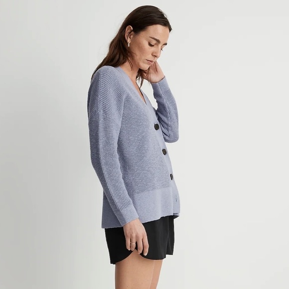 NWOT Madewell Purple Button Front Knit Oversized Cardigan Sweater Sz XXS - Picture 4 of 10
